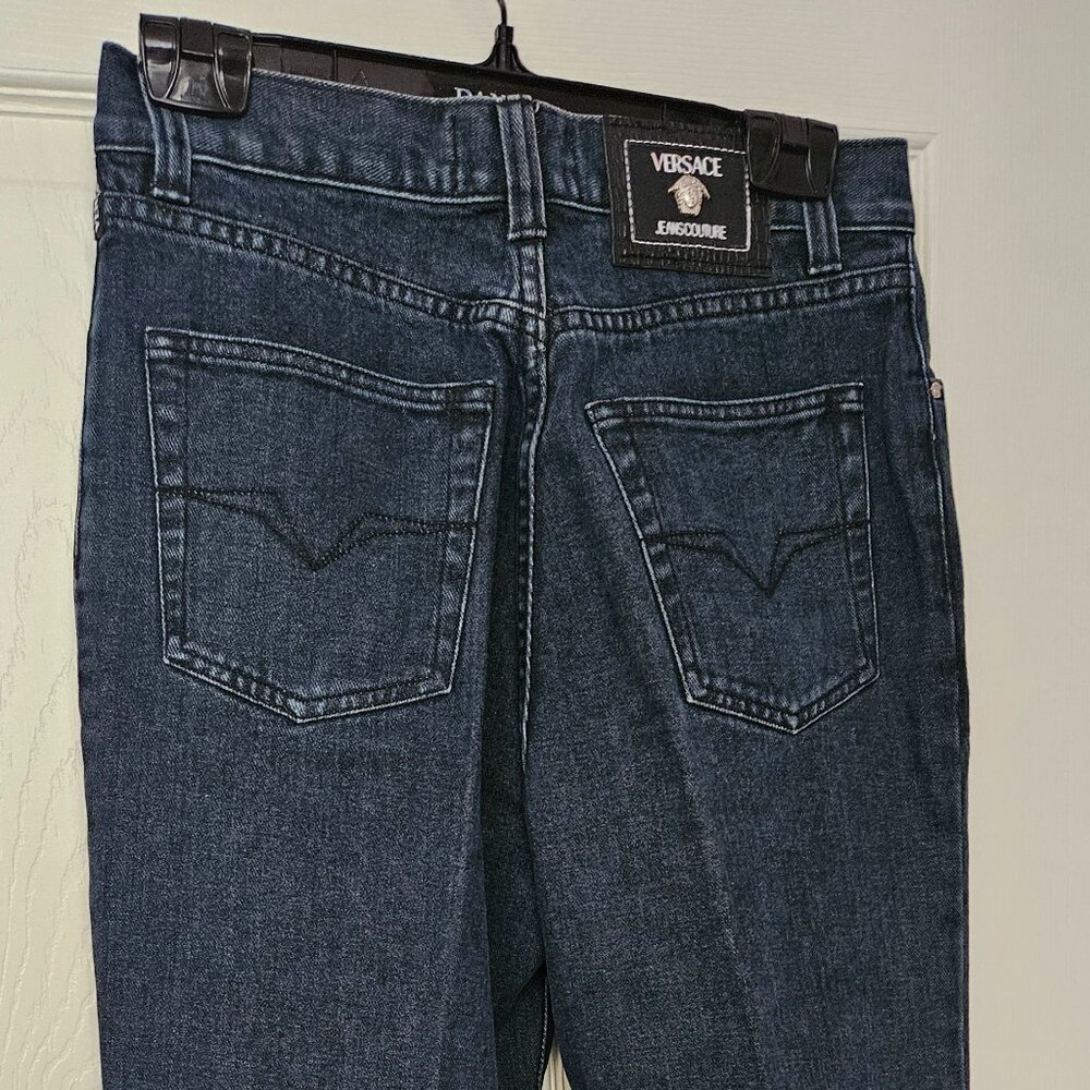 Versace women's denim mid-rise straight jeans - Picture 2 of 5